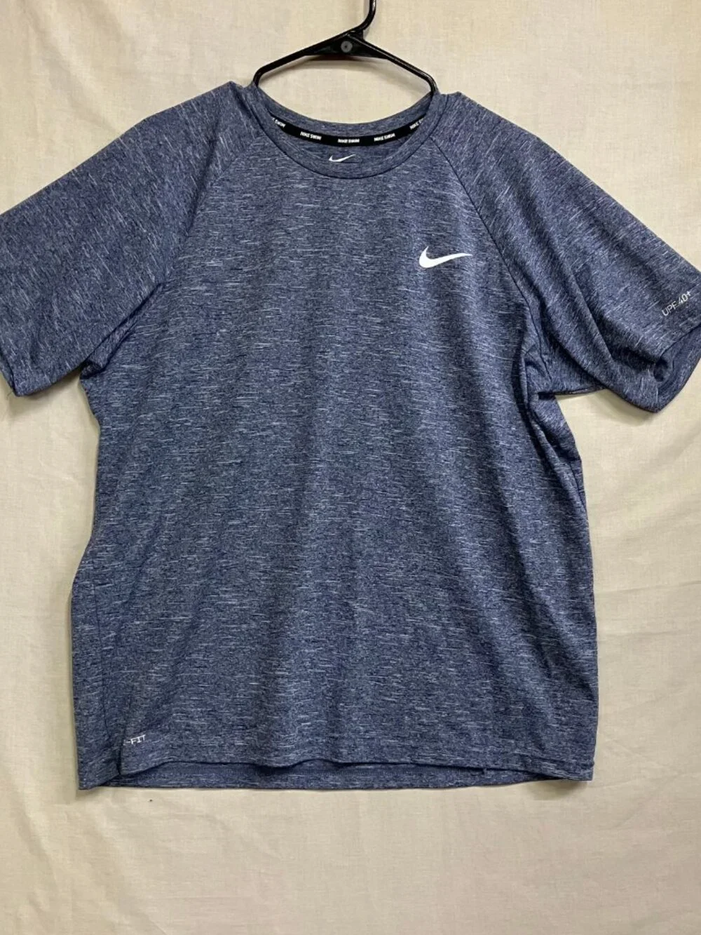 Nike Heather Hydroguard T-shirt Men's Size L Blue Short Sleeve Crew Neck UPF 40+